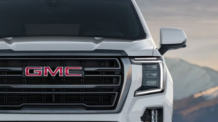 Close up on GMC vehicle grille